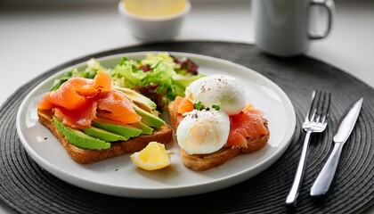 Luxurious brunch plate space for text