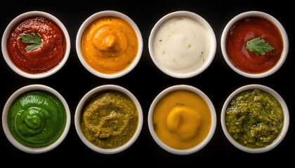 Colorful Variety of Dipping Sauces for Snacks