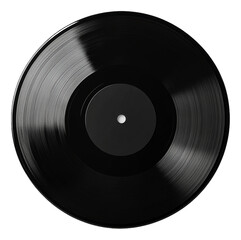 PNG Black vinyl record resting on a white background