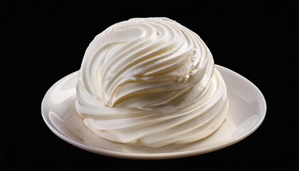 Fluffy Whipped Cream Swirl on Plate