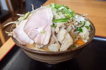 日本の広島県庄原市で食べたとても美味しい味噌ラーメン