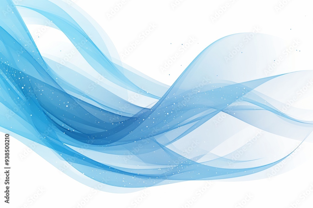 Poster abstract blue wave background vector presentation design with dots and wavy lines on a white backgro