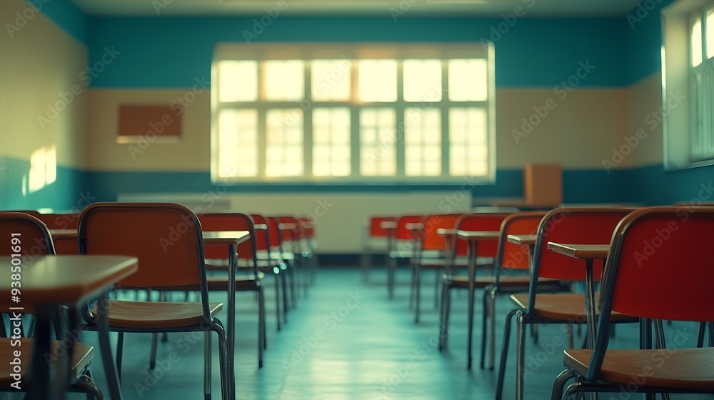 Aufkleber empty classroom : generative ai