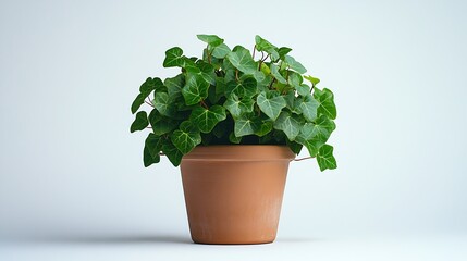 Fototapeta premium Indoor plant in a flower pot isolated on a white background Common ivy English ivy European ivy Hedera helix : Generative AI