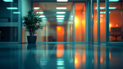 Fototapeta premium Empty Office After Work Hours : Generative AI