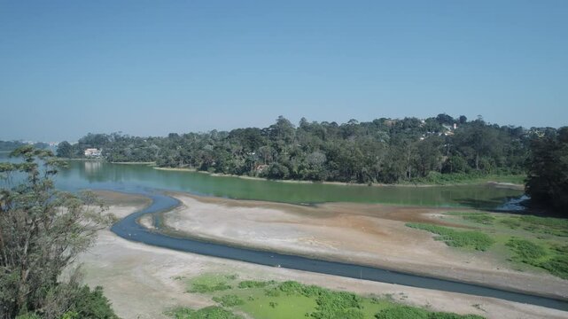 Vista a&eacute;rea da Represa Billings, regi&atilde;o do bairro do Eldorado, Diadema