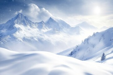 Snowy mountains alps winter background wallpaper , ai