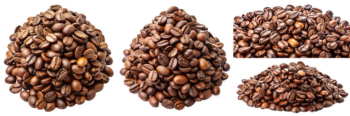 Obraz premium Coffee beans isolated on transparent background PNG file