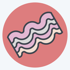 Icon Bacon. related to Breakfast symbol. color mate style. simple illustration