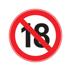 Vector 18+ Age Restriction Sign