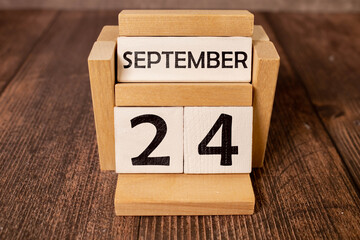 September 24 Date Cube White Background