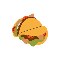 Mexican tacos. Traditional Mexican street fast food. Vector illustration.