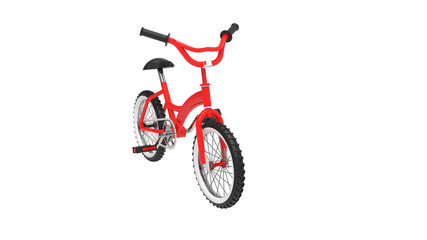 red children's bicycle isolated on transparent background