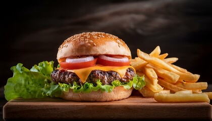 Hearty Cheeseburger Space for text