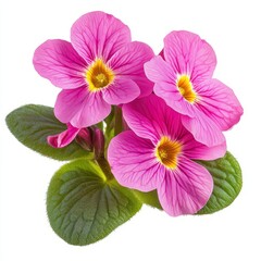 bright pink flower Primula isolated on white background