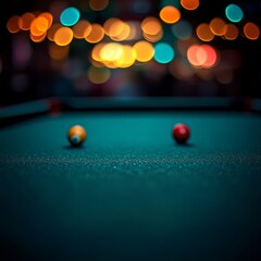 Close-Up of green Table with Blurred Casino Background