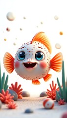 Obraz premium there is a cute puffer fish