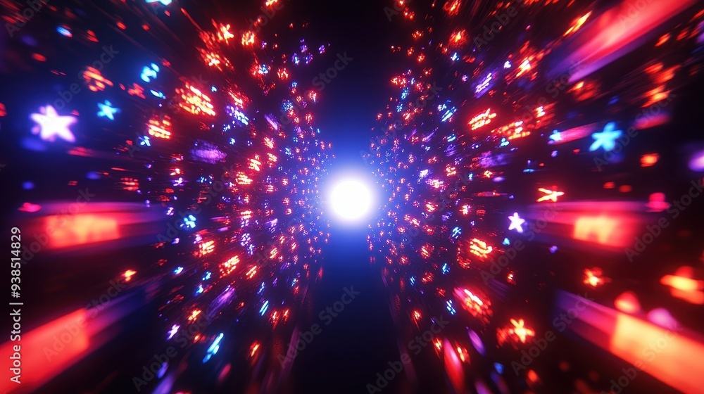 Canvas Prints abstract tunnel of red and blue lights