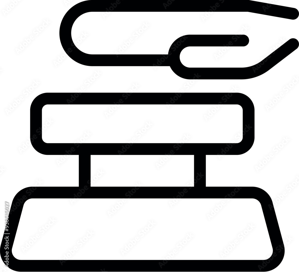 Poster simple vector icon representing an ironing machine, perfect for websites and apps