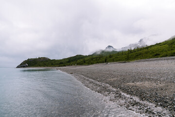 Mountain views at Glacier Bay National Park in summer