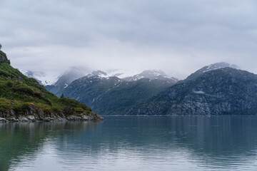 Mountain views at Glacier Bay National Park in summer