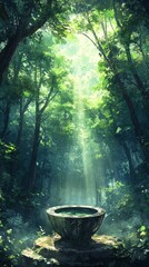 Holy Grail Mystical Forest Christianity Religion Spiritual Symbol