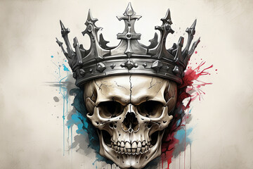 Fototapeta premium a skull with a crown on its head, return of the king.