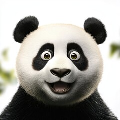 Obraz premium A surprised panda expresses joy and curiosity in a vibrant natural setting, capturing the essence of wildlife wonder