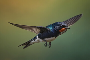 a amazing swallow flying
