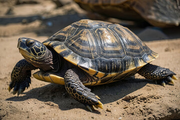 Obraz premium a magnificent happy turtle 