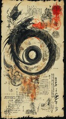 Ouroboros Ancient Scroll Various Gnosticism, Alchemy Religion Spiritual Symbol