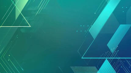 Abstract Geometric Shapes in Blue and Green