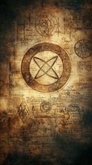 Naklejka premium Ouroboros Ancient Scroll Various Gnosticism, Alchemy Religion Spiritual Symbol