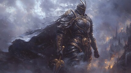 Obraz premium Dark Knight in a Storm.