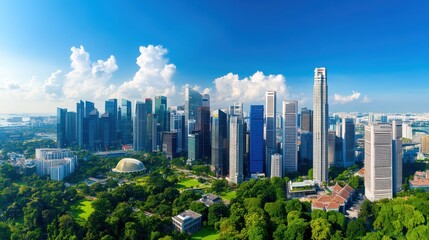 Obraz premium Stunning Aerial View of Singapore Skyline
