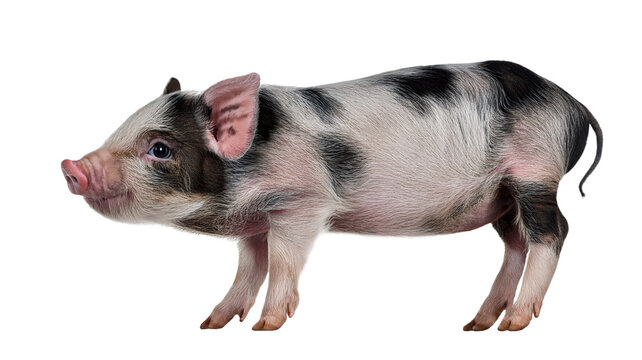 Mini pig isolated. Minipig smiles. Transparent background png