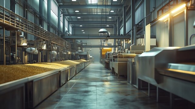 Interior of Poultry Feed Mill Plant Thailand : Generative AI