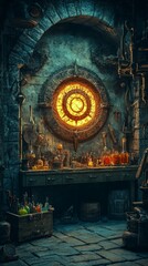 Obraz premium Ouroboros Alchemist's Lab Various Gnosticism, Alchemy Religion Spiritual Symbol