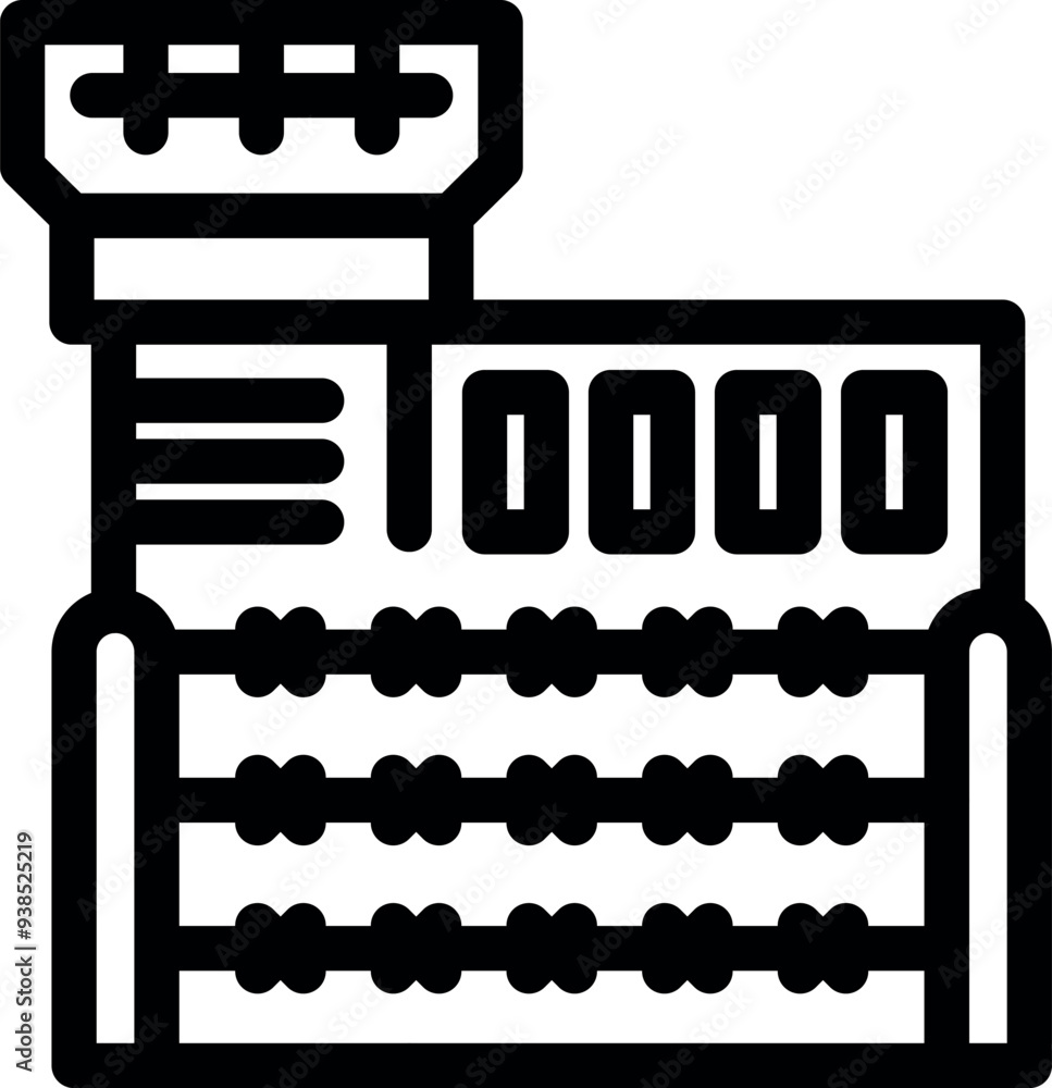 Poster simple line art vector illustration of a jail building with a watchtower
