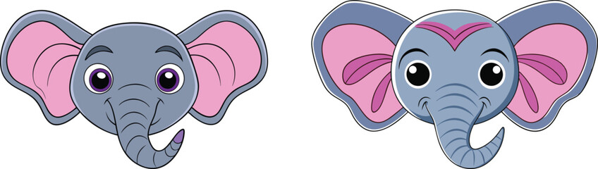 Elephant head vector silhouette 