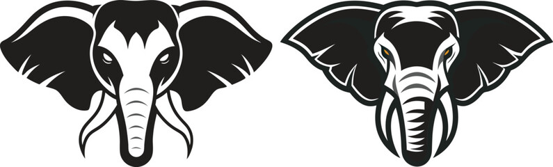 Elephant head vector silhouette 