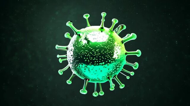 Exploring the structure and features of a virus under microscopic analysis in a lab setting