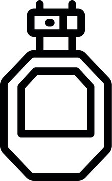 recommend clip art: Octagonal perfume bottle with atomizer spraying fragrance, a symbol of luxury and elegance