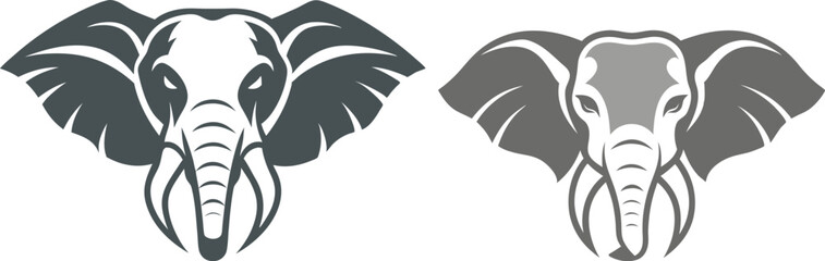 Elephant head vector silhouette 