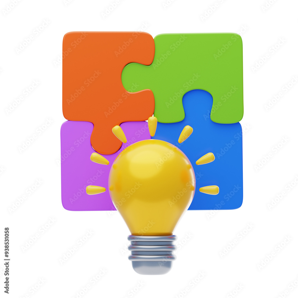 Poster 3d problem solving increases efficiency. 3d icon