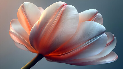 Close-up of a delicate pink tulip with soft, glowing petals.