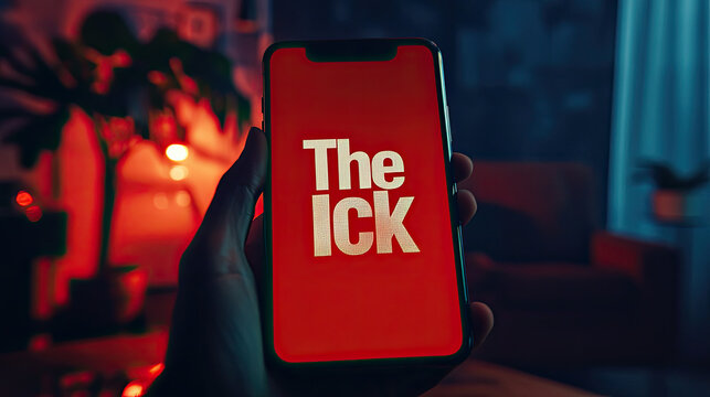 The Ick written in bold text on a phone screen. This meme describes when someone sees the person they are dating do something that makes them undesirable