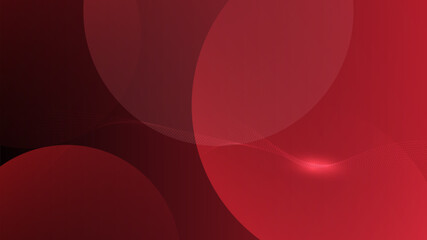 Abstract red circles and dot particle element on background technology style.