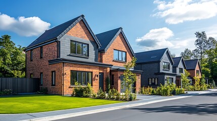 New house build in the UK example of modern homes built in Britain : Generative AI