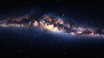 A view of Earth from space, with the Milky Way galaxy and stars stretching across the cosmos